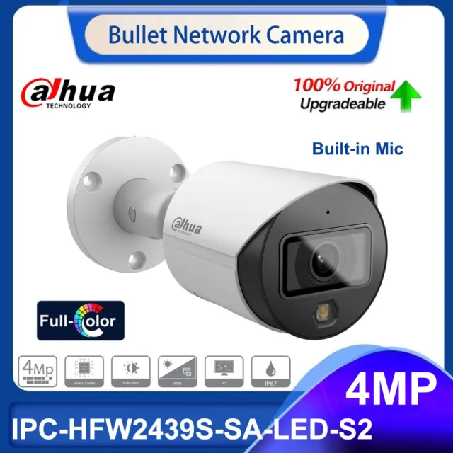 Dahua IPC-HFW2439S-SA-LED-S2 4 MP telecamera IP rete proiettile fissa a focale fissa a colori