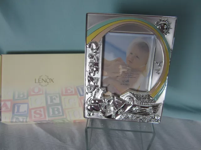 Lenox Noah's Ark Picture Frame 4x 6 Vertical Frame Silverplate New in box.