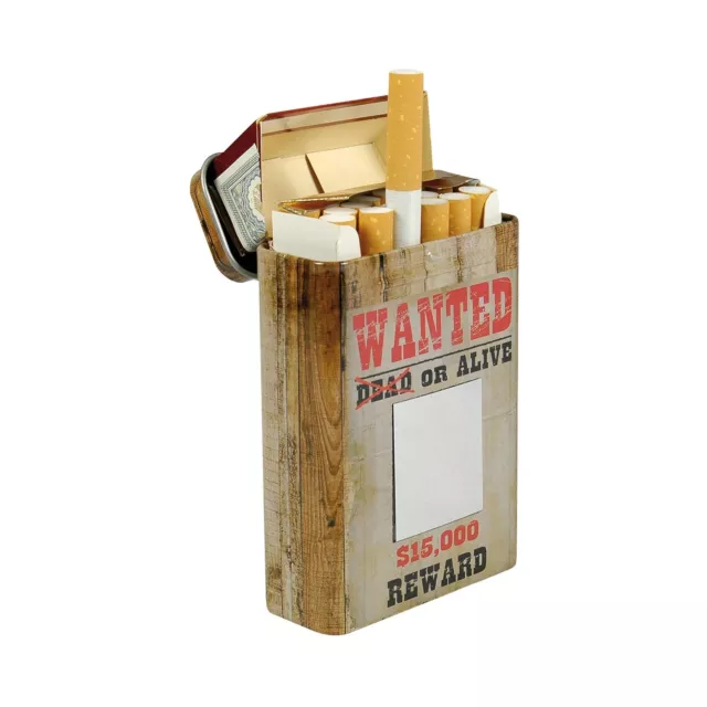 1 x Zigarettenbox Metall Zigaretten Dose Box Etui neue Motiv Serie WANTED