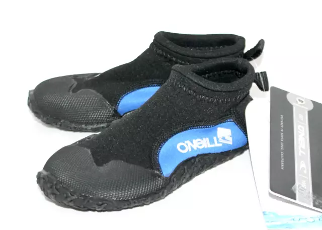 O'NEILL Youth Reactor 2mm Reef Boot Size Small 10/11 Black Blue Neoprene 328