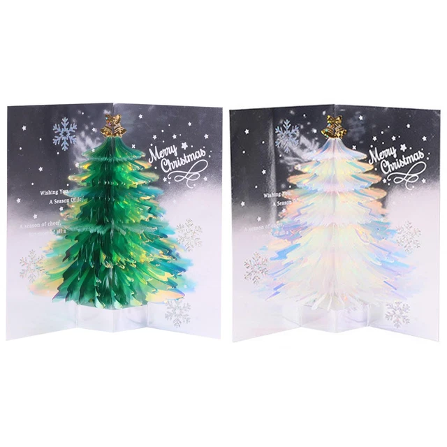 3D Christmas Tree Pop Up Greeting Card Merry Christmas Handmade Pop Up Cards
