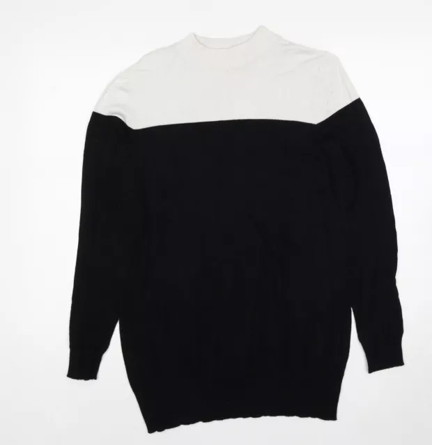 New Look Womens Black Round Neck Viscose Pullover Jumper Size 16