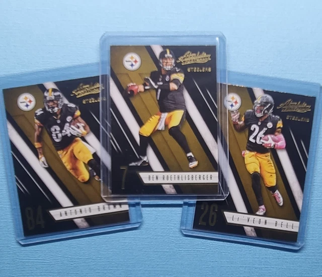 2016 Panini Absolute Pittsburgh Steelers x3 Ben Roethlisberger Antonio Brown +