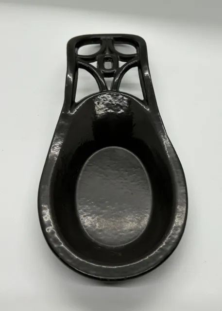 Black Cast Iron Spoon Rest 8”