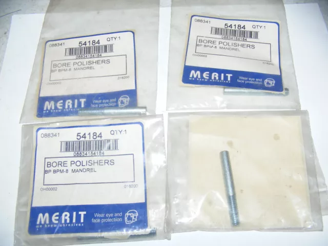 (4) Merit BPM-8 54184 Extension Mandrel Bore Polisher 2" 1/4 SK   (u)