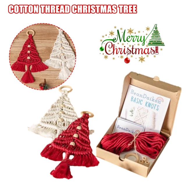 Árbol de Navidad Hágalo usted mismo Kit Tejido Macrame Árboles de Navidad Colgante KIT T Pared HÁGALO USTED MISMO Y8Q8