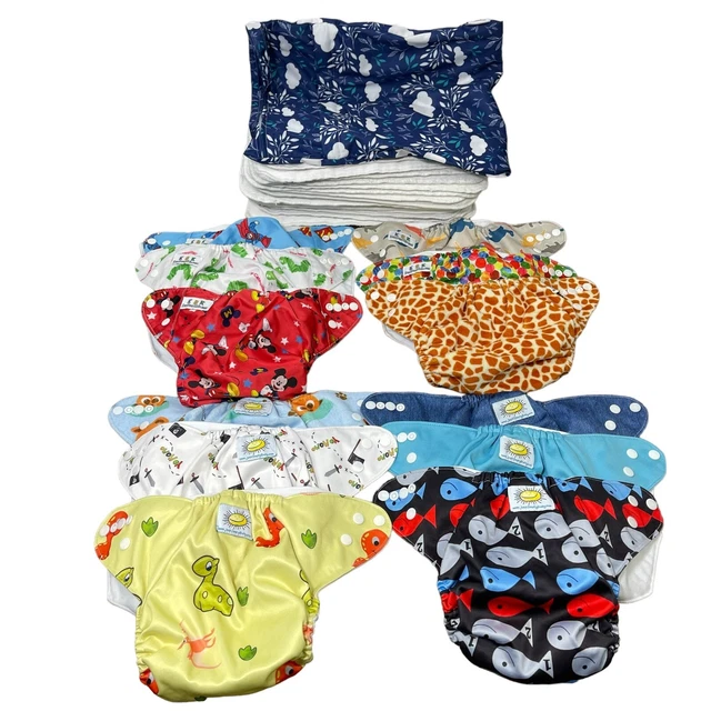 KerrBear Kids Just Simply Baby 12 Pocket Cloth Diaper Covers Wet Bag & Liners