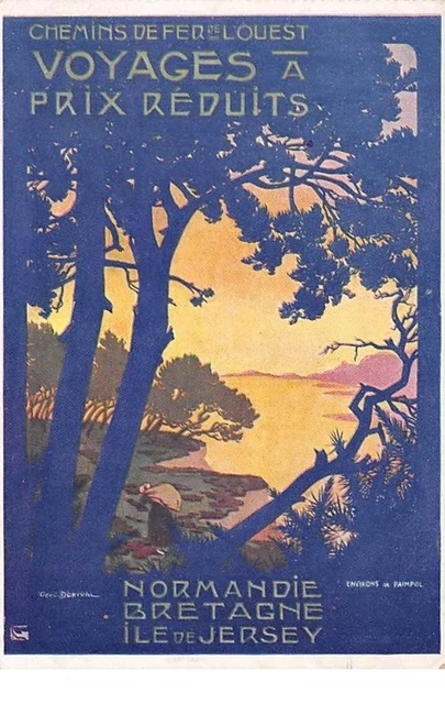 Publicité - n°60560 - Chemin de Fer de l'Ouest - Normandie -  Bretagne - Ile