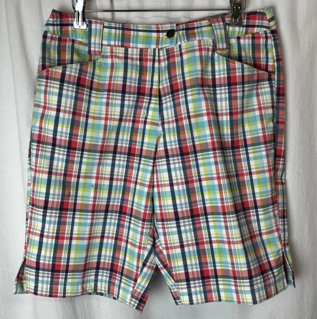 Callaway Multicoloured Golf Shorts Plaid Straight Leg Activewear UK8 R230