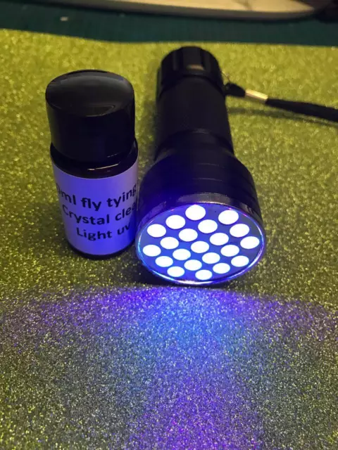 10ml Résine UV, Colle, Réparation de Montres, Cristaux, Verre + 21 LED UV Torche