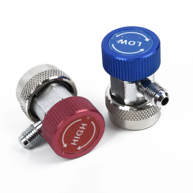 gohantee Kit di conversione A/C da R134a a R1234yf, adattatore rapido, connettore ad alta e bassa tensione regolabile, compatibile con condizionatore d'aria R1234yf Sistema refrigerante