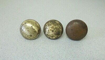Door knobs Metal 3 total Rust and brass finish Vintage Antique door knobs Rehab