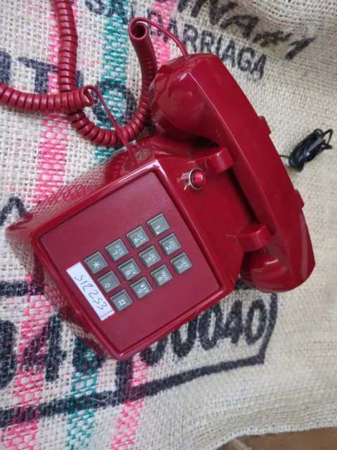 Push Button Retro Corded Phone Desk Telephone Vintage Working Loud Red Decor