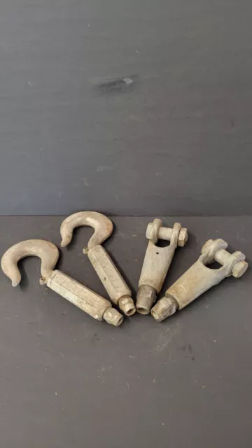 Pair of Crosby Laughlin Heavy Crane 3/8 Swivel Hook w/Turn Buckle