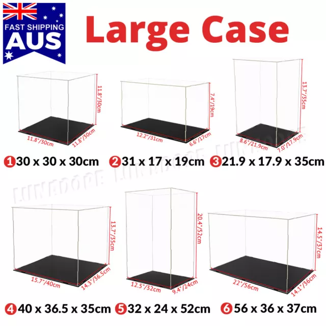 Large Acrylic Display Case Clear Box Dustproof Cars Trucks Vans Self-Install AU