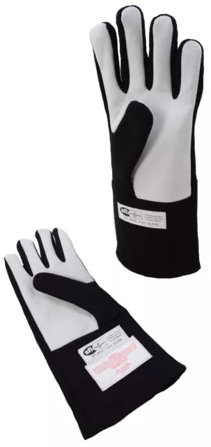 Late Models Racing Sfi 3.3/5 Gloves Double Layer Driving Gloves Black Large