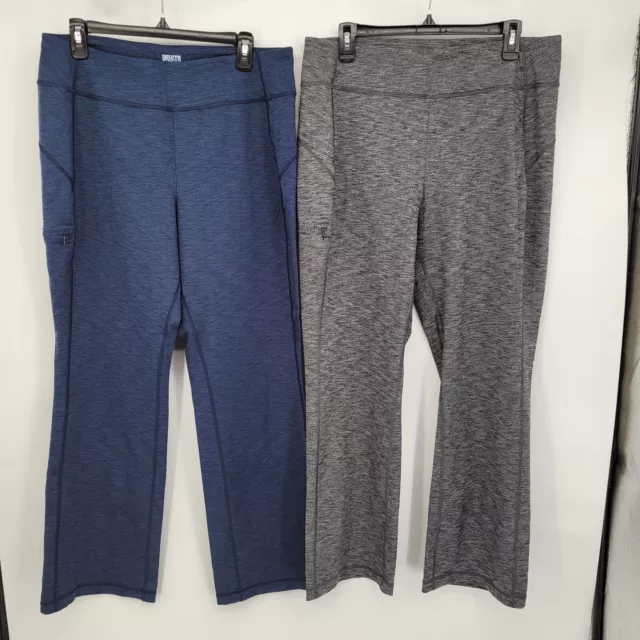 Lot of 2 Duluth Trading Pants Womens L x 31 NoGa Stretch Boot Pull On Blue Gray