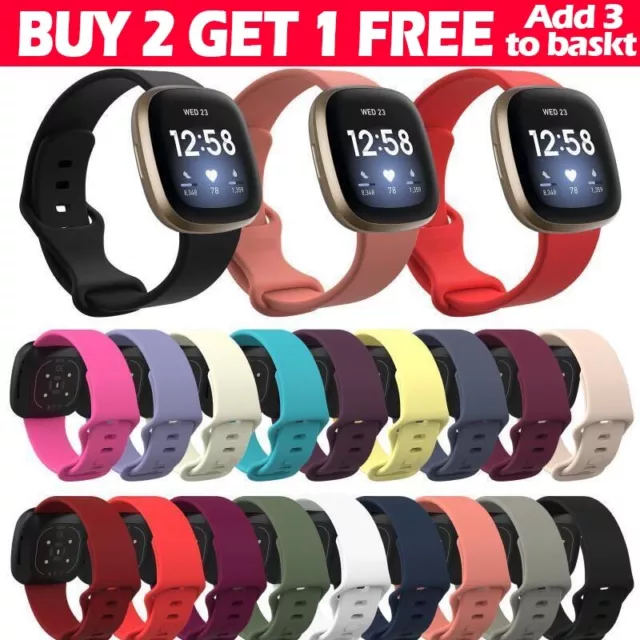 For Fitbit Versa 3 / 4 / Sense Silicone Band Replacement Wristband Watch Strap