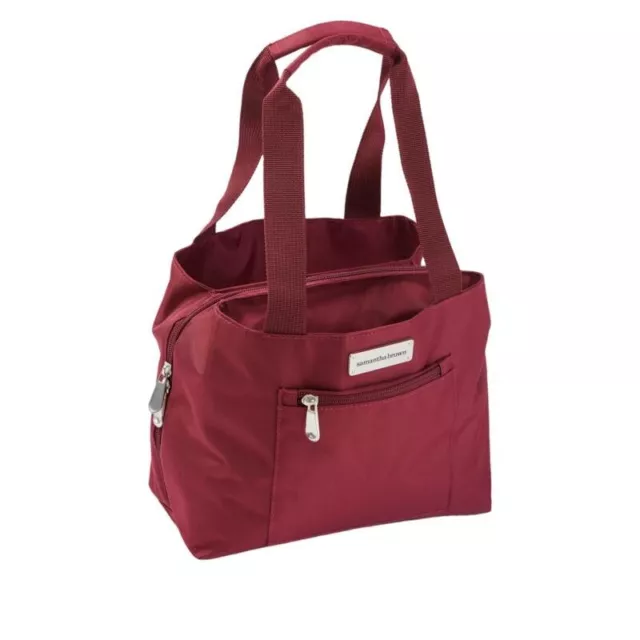 Samantha Brown Insulated Lunch Tote with Ice pack and Containers - Burgundy