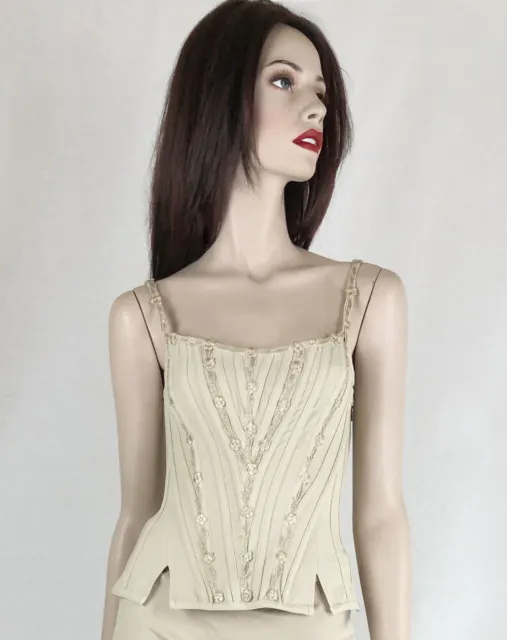 La Perla 18th century inspired boned and lace-up corset AU 12 Nude