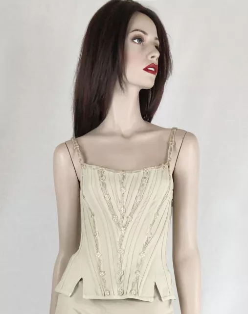 La Perla 18th century inspired boned and lace-up corset AU 12 Nude