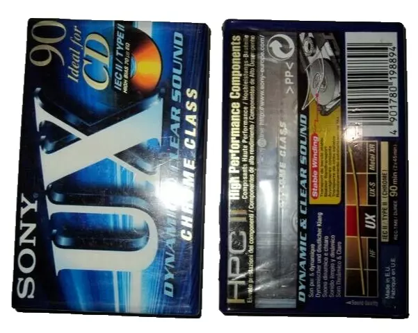 3-K7 AUDIO SONY UX 90  X3  ,  C-90 UX  3 Cassettes  Chrome Type II ,neuves