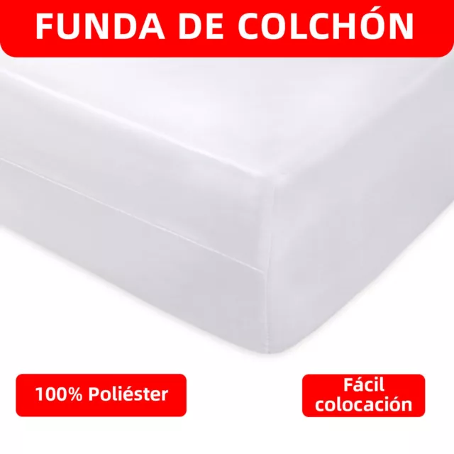 Funda de colchón, Microfibra, Anti ácaros-bacterias, Transpirable,Ajustable 25cm