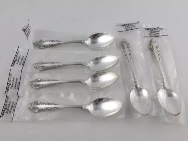 Conjunto De 6 Reed & Barton Plata majesty Silverplate Cucharillas Con Bolsas