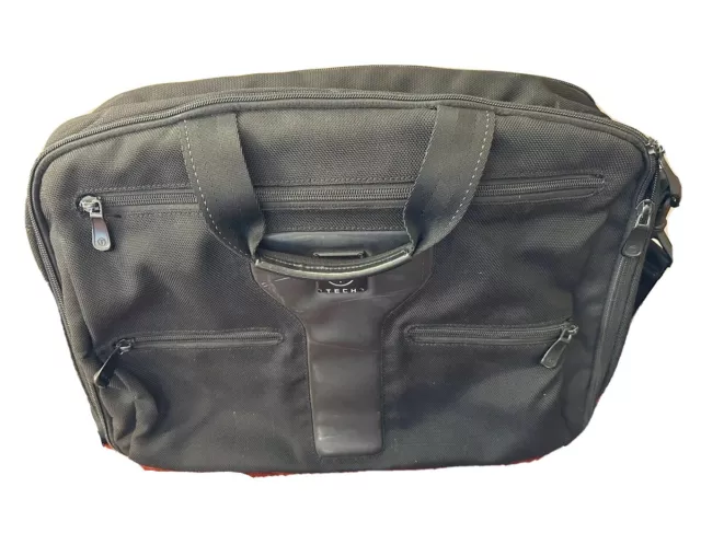 tumi tech Expandable Laptop Messenger Bag Black Polyester Briefcase Style 57145D