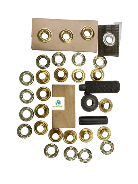 Kit de ojales de latón macizo BTI con 12 ojales, ojales dorados de 1/2 ″ de...
