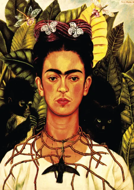 Kahlo - Self-portrait - Large A2 size 42x59.4cm QUALITY Canvas Print Unframed