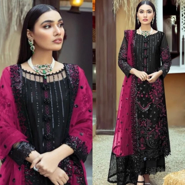 SALWAR KAMEEZ PAKISTANI INDIAN SUIT Heavy Faux Georgette PARTY WEAR GOWN WEDDING