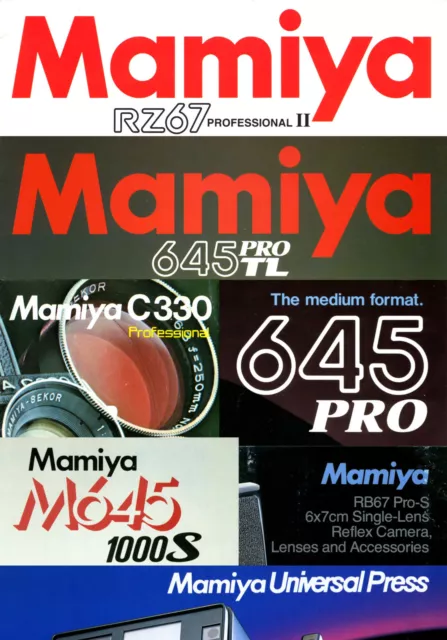 Mamiya M645 645 645AF RB67 RZ67 C 6 7 7ii Brochures, full colour, x48 (18162)