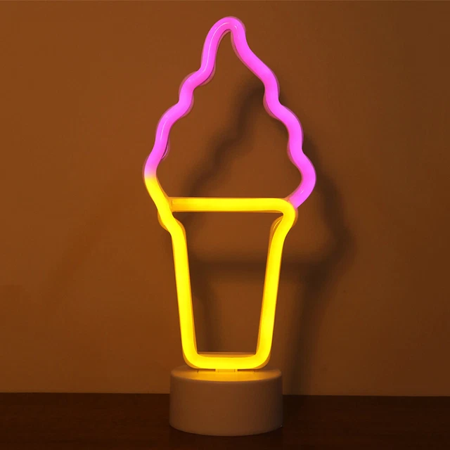 ICE CREAM CONE Sign Home Accents Decor Night Light Gaming Lighting £15.