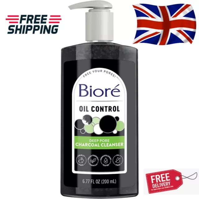 BIORE DEEP PORE Charcoal Cleanser Face Wash for Oily Skin 200 ml