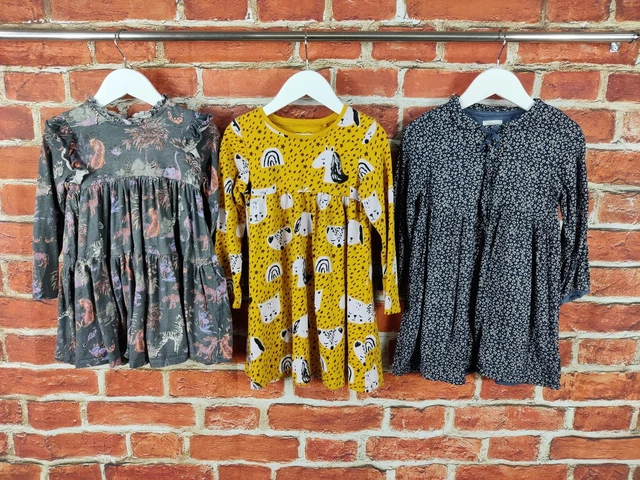 Girls Bundle Age 3-4 Years 100% Next Long Sleeve Dress Set Animal Print 104Cm