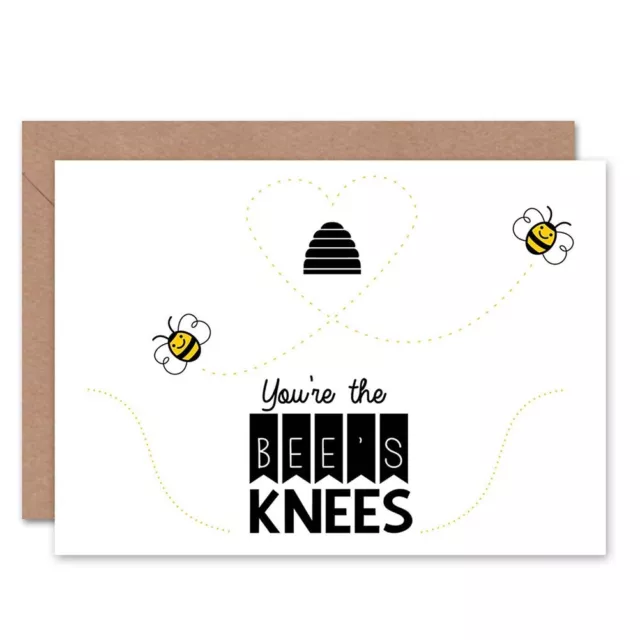 You're The Bee's Knees Friend Love Honeybee Blank Greeting Card With Envelope