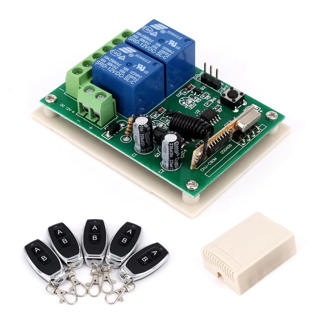 PRACTICAL 2 CHANNEL Relay Remote Control 5pcs Transmitter+Receiver Set ...