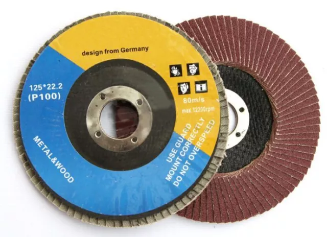 Disque à Lamelles 125 MM Meule Abrasive K 36 40 60 80 100 120