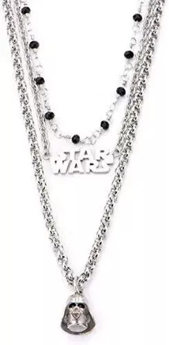 Star Wars Darth Vader Collar - Tres con Filas Colgante de Acero Inoxidable