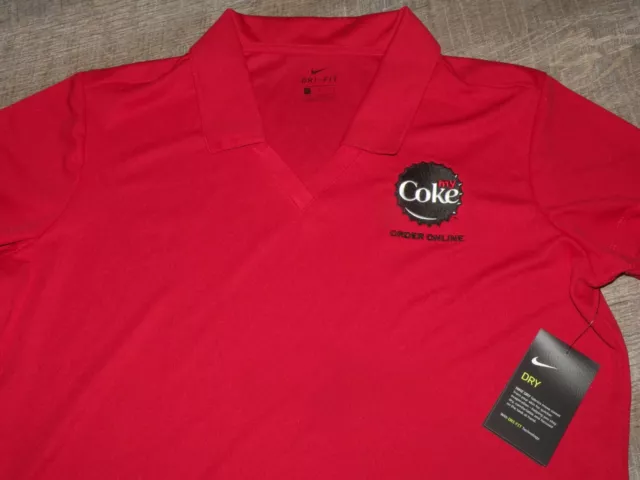 Nike Dri-Fit Coca Cola Coke Women's Golf Polo Shirt Size Large NWT