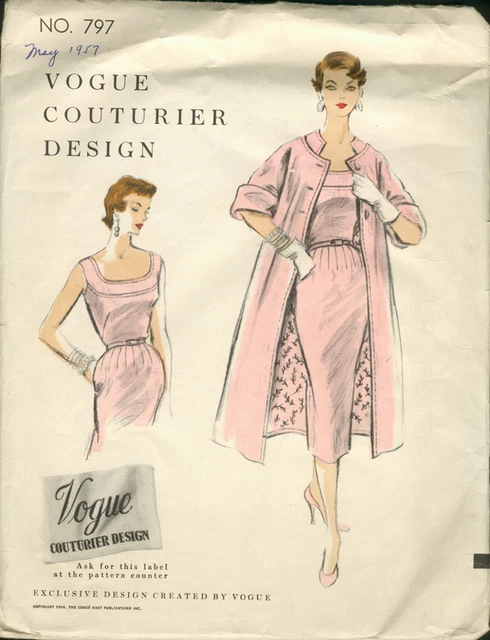 Patron De Couture VOGUE Vintage 1967 - Robe/Manteau Modèle B34 - Patron Papier Non Découpé - Neuf