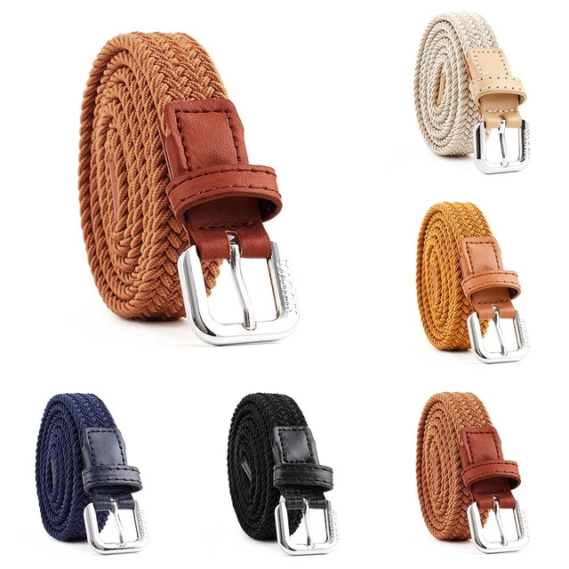 Cintura intrecciata ragazzi e ragazze rivestimento in ecopelle cintura bambini più elastica