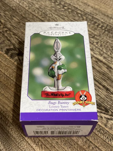Hallmark Looney Tunes Bugs Bunny Pressed Tin Keepsake Ornament 2000 NOS