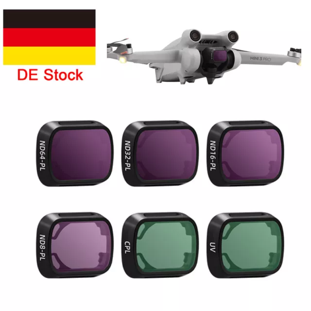 DHL UAV Kamera Objektiv Filter Set UV+CPL+ND8/16/32/64 für DJI Mini 3 Pro Drohne