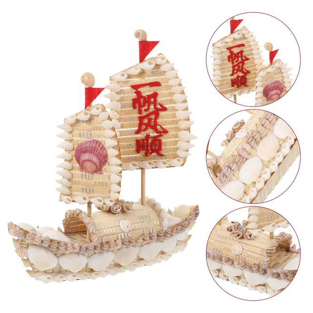 Barca con guscio legno nautici decorazione spiaggia decorazione scrivania