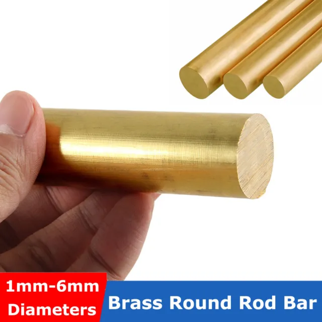 Brass Round Rod Bar Solid Brass Dia 1mm 2mm 2.5mm 3mm 4mm 5mm 6mm Length 200mm