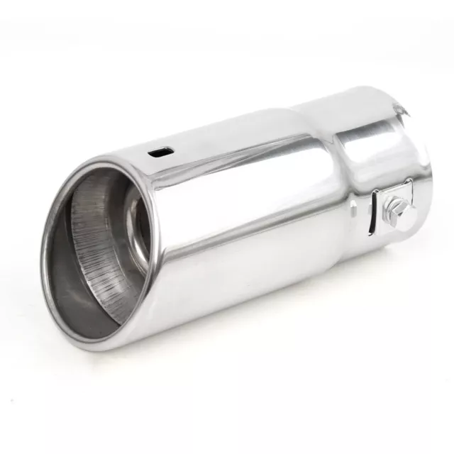 Car Chrome Round Exhaust Tail Muffler Tip Pipe Fit Diameter 1.25" to 2"