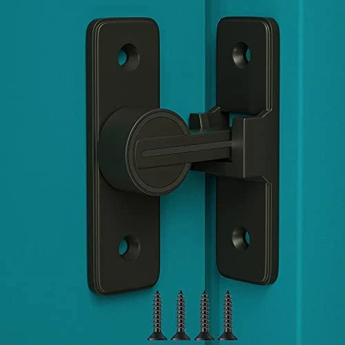 Barn Door Lock, 90 Degree Gate Latches Heavy Duty Sliding Door Latch, Barn