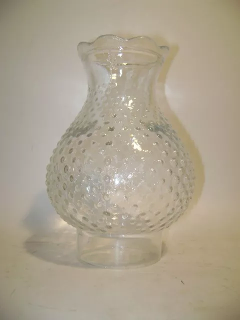 Hobnail Clear Hurricane Glass  Lamp Shade